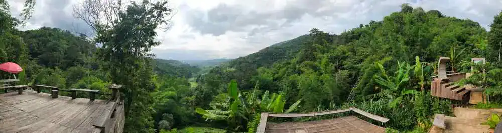 มุมหลังร้าน กาแฟบ้านลุงมา แบบพาโนรามา